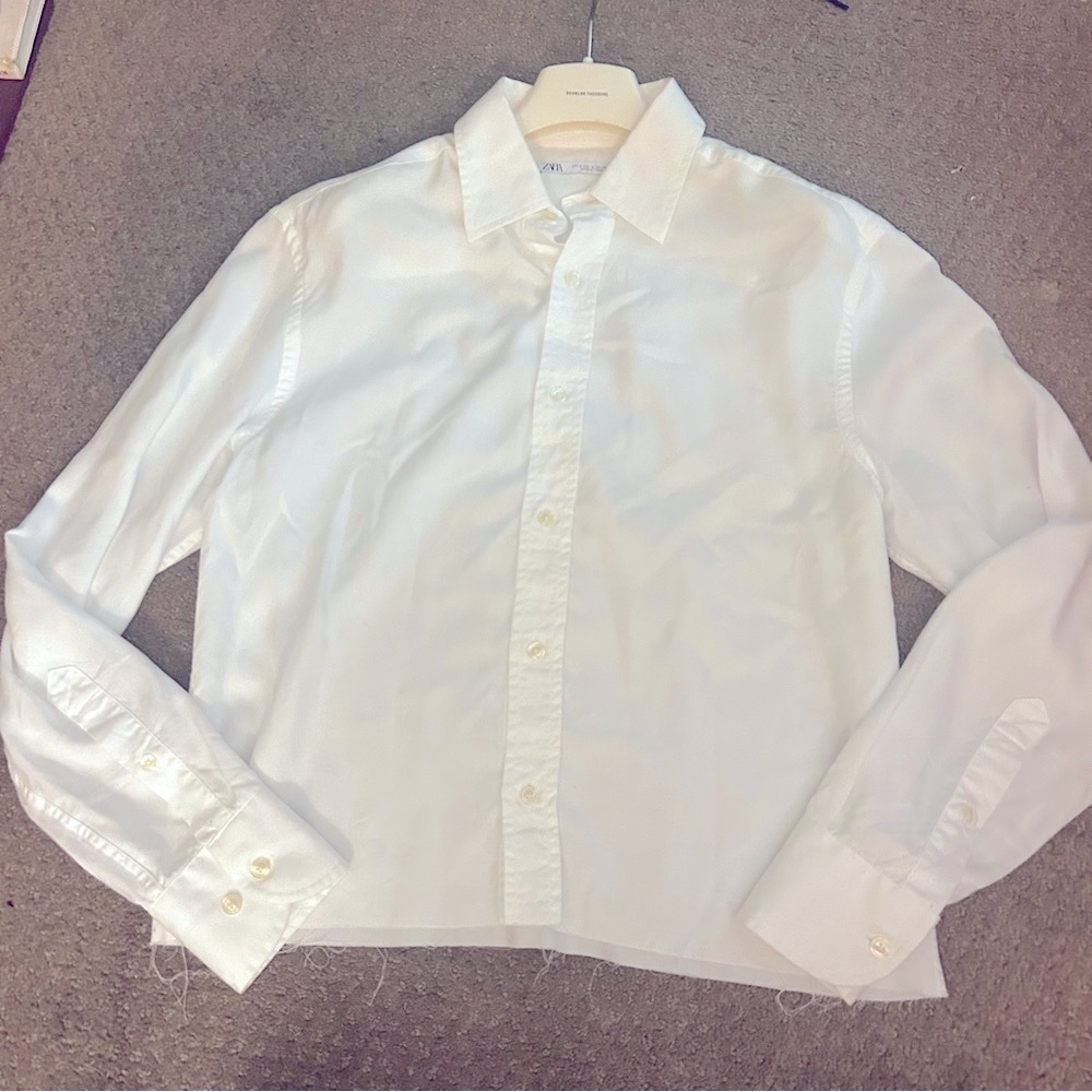 Zara White Button Down Shirt